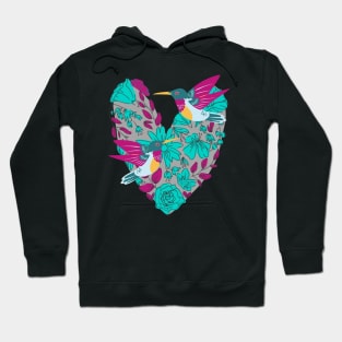 Flying Hummingbirds With Flowers Hoodie